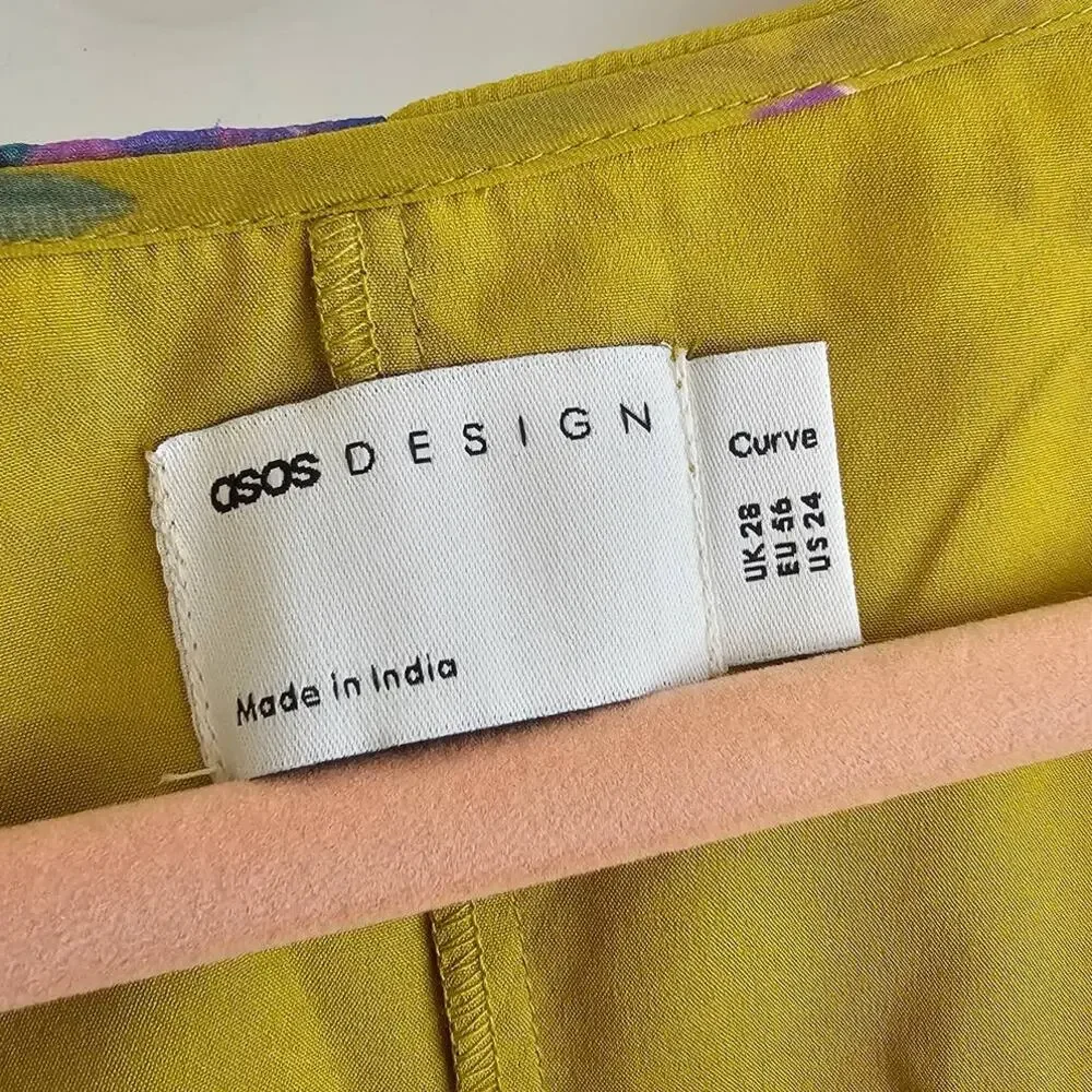 NWT ASOS DESIGN Curve Exclusive Pleated Midi Dress Kimono Sleeve US 24 - Picture 5 of 7